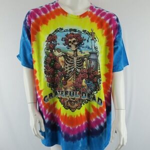 Vintage Grateful Dead Tie Dye Liquid Blue Short Sleeve TShirt Mens 2XL XXL